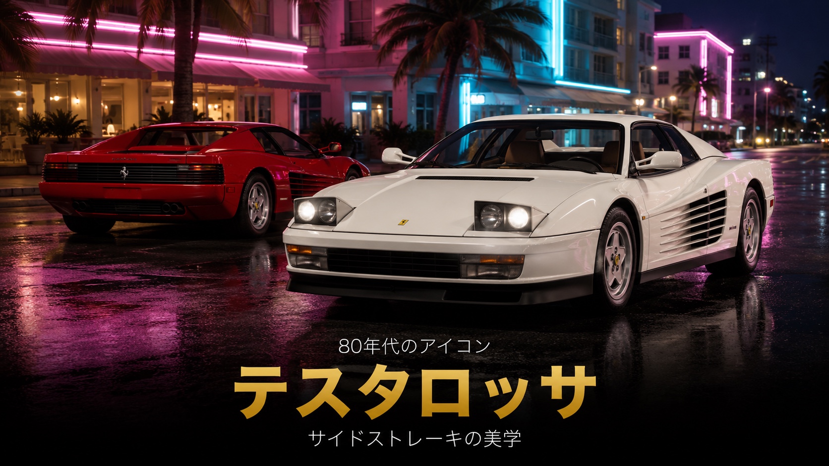 フェラーリ・テスタロッサとは|512BBの後継・サイドストレーキの機能美と「マイアミ・バイス」の1980年代アイコン・中古相場とGT7での乗り方