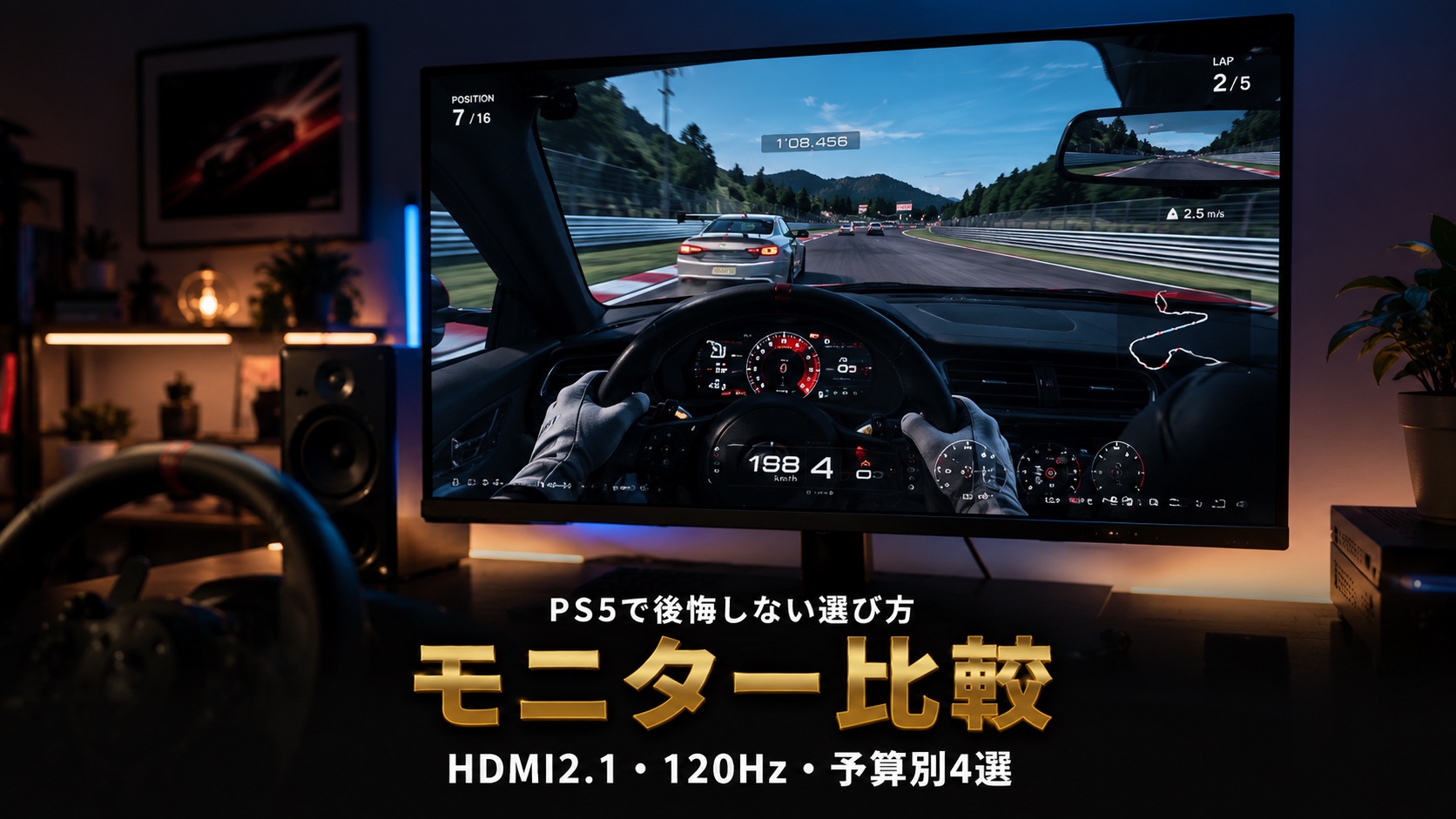 GT7おすすめモニター比較|PS5で後悔しない選び方と予算別4選【HDMI2.1・120Hz対応・2026年最新】