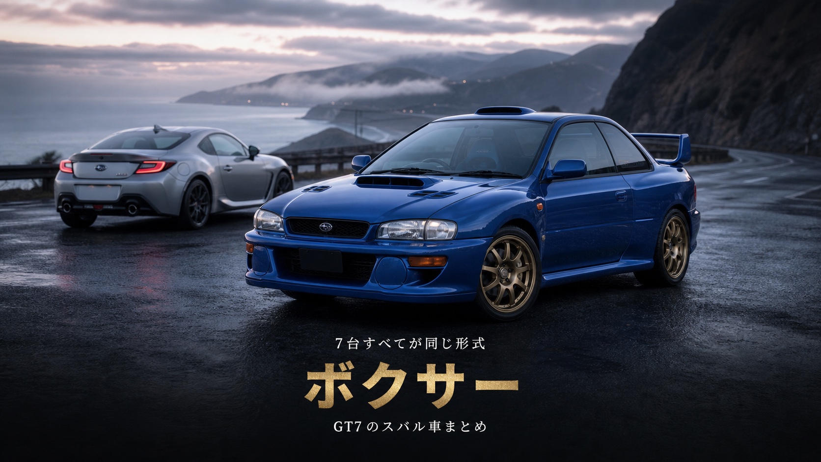 GT7のスバル車まとめ|全車が水平対向、AWD4台とFRのBRZ3台の収録7台