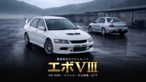 三菱 ランサーエボリューションVIII MR GSR（CT9A）とは｜量産車初のアルミルーフ・スペックと中古相場・GT7での乗り方