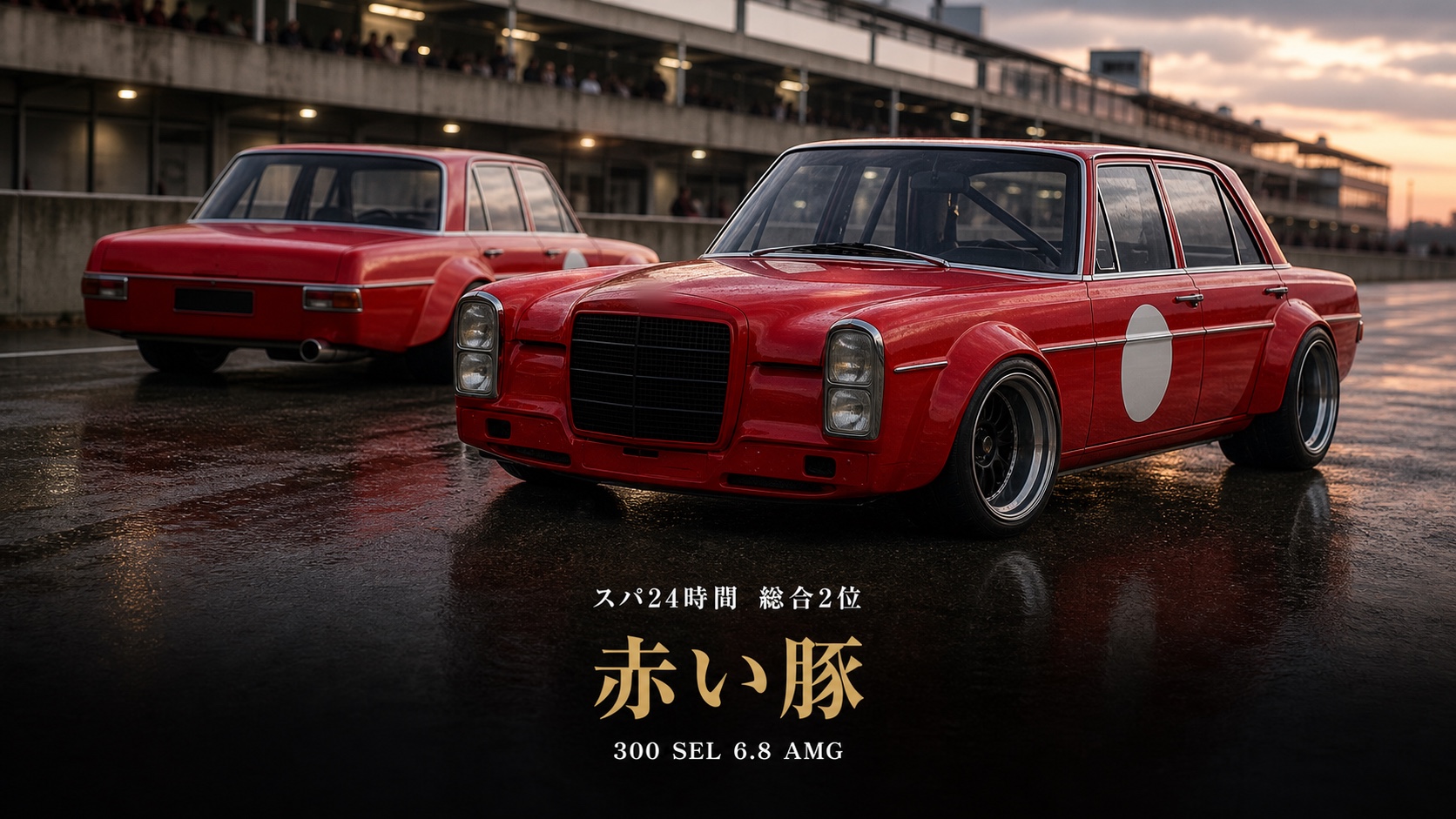 メルセデス・ベンツ 300 SEL 6.8 AMG(赤い豚)とは|AMGの名を世界に知らせた1971年スパ24時間・スペックとGT7での乗り方