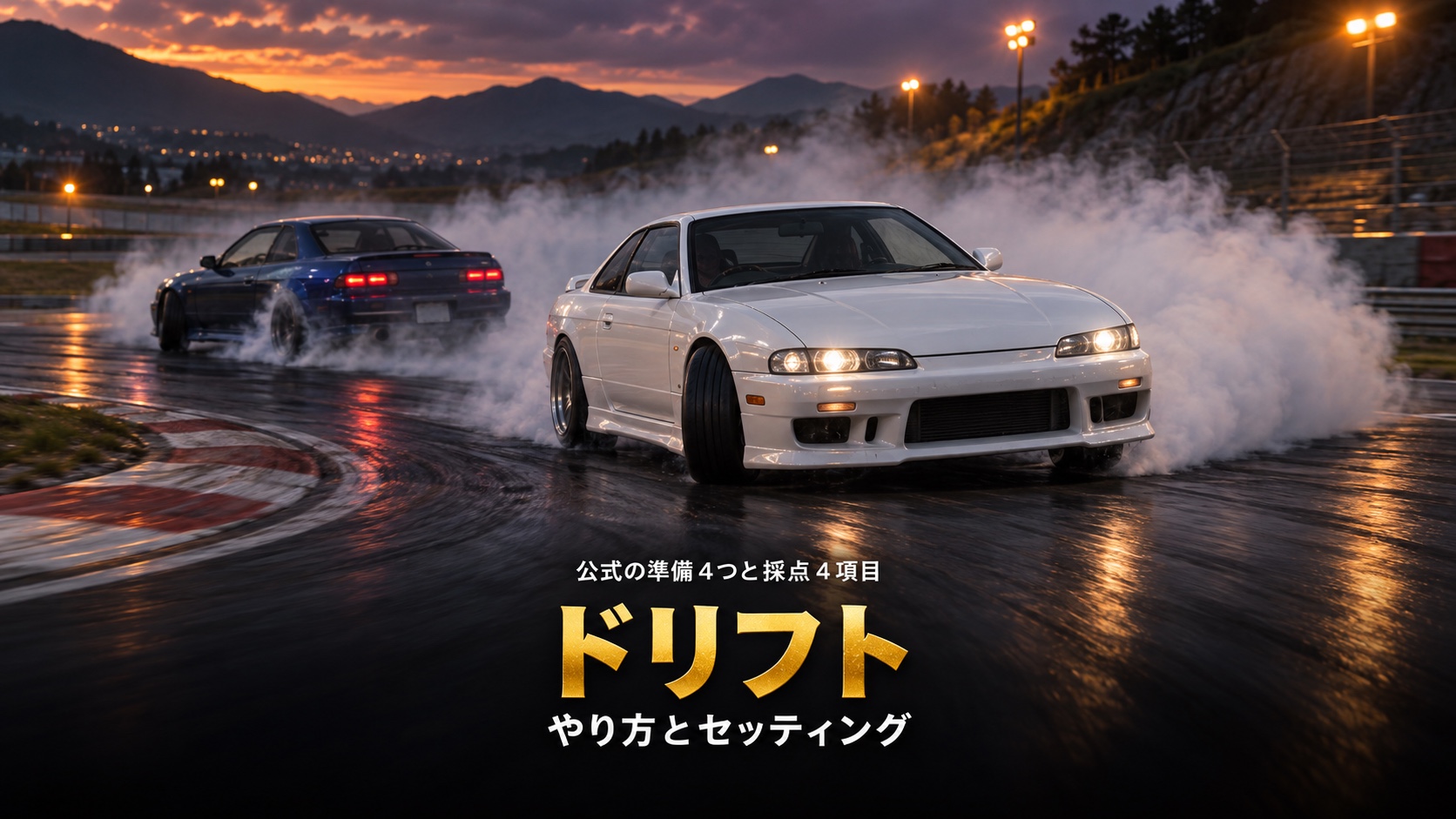 GT7のドリフトのやり方とセッティング|準備4つ・練習のコツ・ドリフトトライアルの採点4項目と向いているクルマ