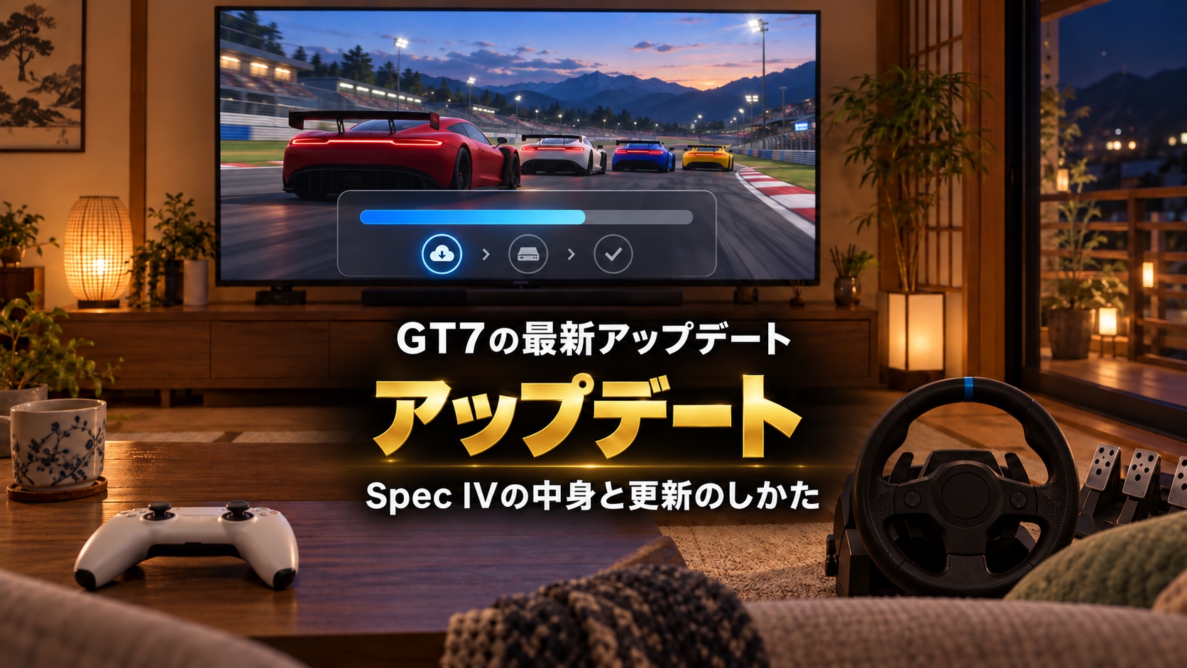 GT7のアップデート|最新1.72(Spec IV第1弾)の追加車種6台とSUGO、12月の第2弾と更新のしかた