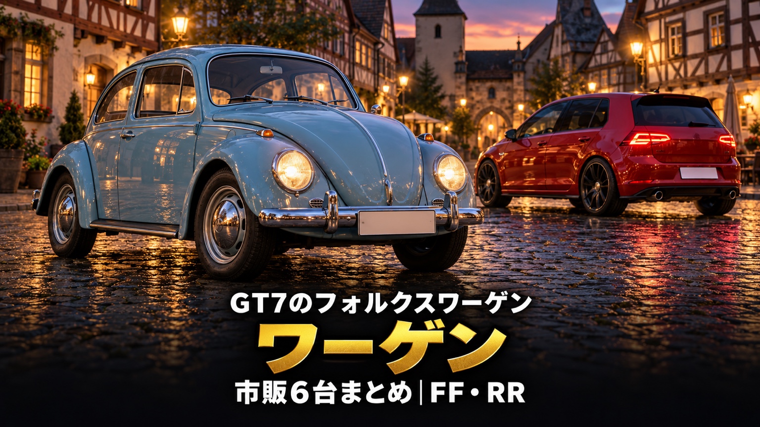 GT7のフォルクスワーゲン車まとめ|FF4台・RR2台、初代と7代目のゴルフGTI、ビートルとサンババスで読む市販6台